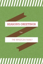 Green Stripes and Banner Holiday Card