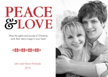 Peace and Love Christmas Photo Card