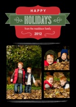 Black and Red Frame Holiday Photo Card