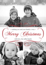 Elegant Red Script Christmas Photo Card