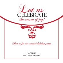 Red Elegance Holiday Party Invitation