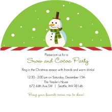 Snowman with Candy Cane Stripes Holiday Party Invitation
