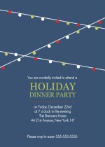 Hanging Party Lights Holiday Dinner Party Invitation
