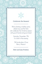 Blue Snowflakes Holiday Party Invitation