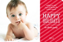 Candy Cane Stripes Holiday Photo Card