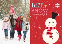 Red Let It Snow Holiday Photo Card