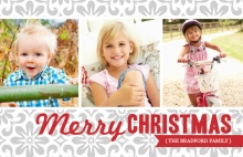 Elegant Gray Christmas Photo Card