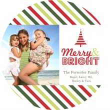 Colorful Stripes Christmas Photo Card