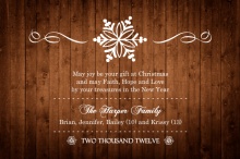 Rustic Elegant Snowflake Christmas Card