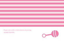 Pink Stripes Girl Baby Shower Invitation 