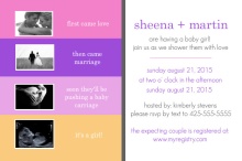 Storytelling Sonogram Baby Girl Shower Invite