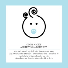 Cute Baby Face  Boy Baby Shower Invite