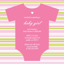 Pink Onesie  Girl Baby Shower Invitation