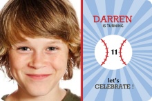 Baseball Boys Birthday Party Invitation