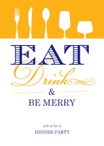 Orange Eat Drink Be Merry Party Invitation