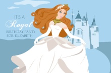 Princess and Castle Girls Birthday Party Invitation