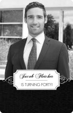 Black Masculine 40th Birthday Invitation