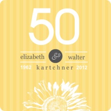 Sunflower Striped Golden Anniversary Party Invitation
