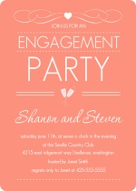 Elegant Dusty Rose Engagement Party Invite