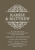 Olive and White Intricate Frame  Wedding Invitation