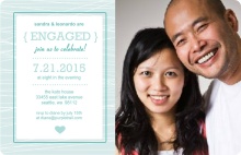 Blue Striped Engagement Party Invitation