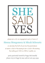 She Said Yes Engagement Party Invite
