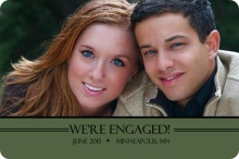 Photo Engagement Announcement with Green Stripe
