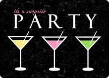 Colorful Cocktails Surprise Party Invitation
