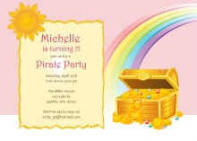 Rainbow Treasure Pirate Party Invitation