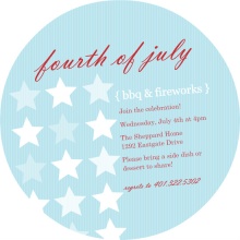 Blue and Red Stars and Stripes Pattern Fourth of July party Invitation