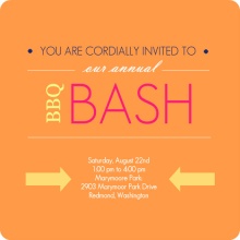 Orange Modern BBQ Bash Party Invitation