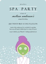 Aqua Spa Girl Birthday Party Invitation