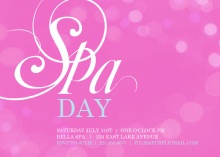 Pink Bubbles Spa Day Invitation