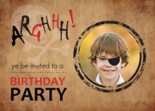 Pirate Party Photo Birthday Invitation