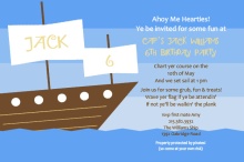 Pirate Ship Birthday Party Invitation