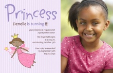 Purple Princess Birthday Party Invite