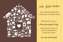 Brown and Yellow Stripe Housewarming Party Invitation