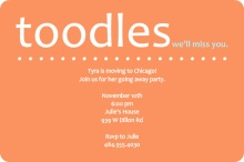 Toodles Orange Going Away Invite