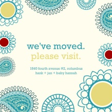 Colorful Paisley Moving Announcement