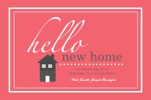 Pink Framed New Home Moving Announcement