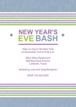 Denim Stripes New Years Party Invitations