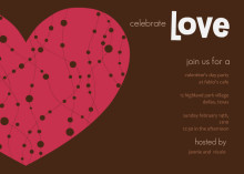 Pink Heart Valentine's Party Invitation