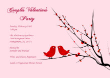 Red Love Birds Party Invitation