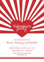 Red Bursting Heart Valentine's Day Party Invitation