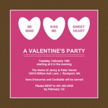 Sweet Candy Hearts Valentine's Day Party Invitation