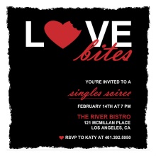 Love Bites Valentine's Day Party Invitations