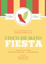 Chili Pepper Monogram Cinco De Mayo Invitation