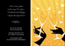 Champagne Glasses New Years Invite