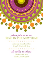 Colorful Circles New Years Party Invitation 
