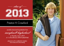 Classic Red  Graduation Announcement